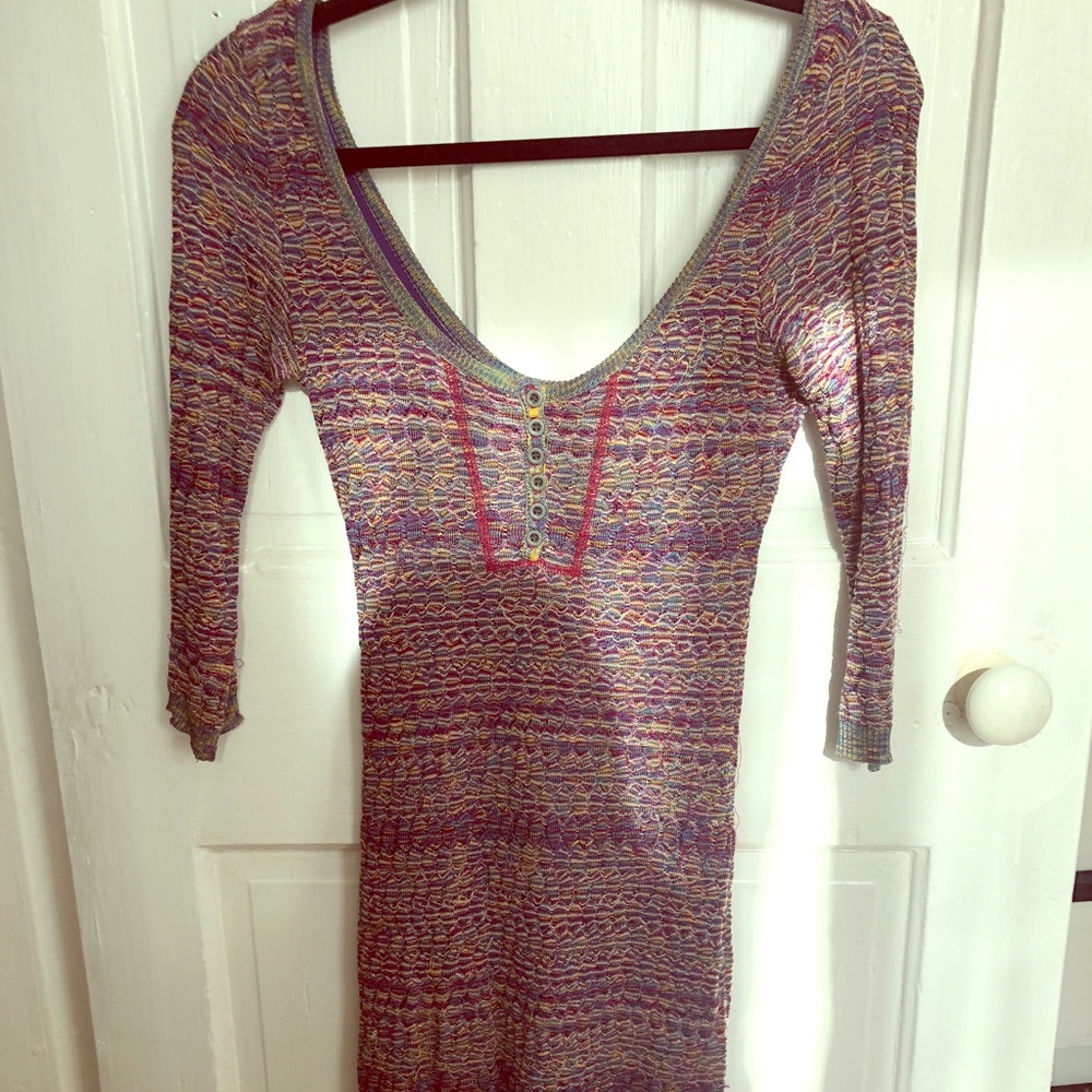 Free People multi knit bodycon dress